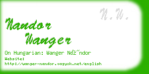 nandor wanger business card